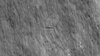 NASA Space Technology A dark stir over the moon as seen by a NASA spacecraft.