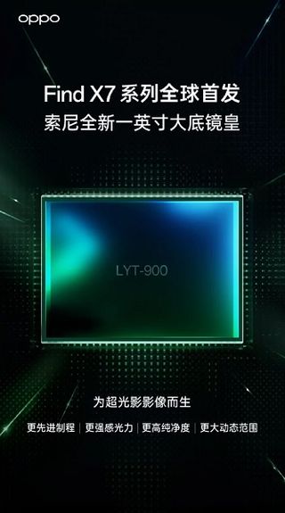 A teaser image confirming the Oppo Find X7 series and its new Sony LYT-900 camera sensor.