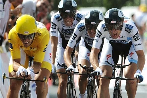 Fabian Cancellara's Team Saxo Bank finished 40 seconds behind Team Astana in the team time trial.