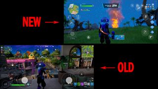 New vs Old touch controls for Fortnite on GeForce Now