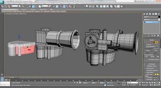 To create this piece of the muffler, use splines and extrude downward