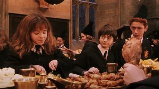 Hermione and Harry eating Harry Potter and the Sorcerers Stone