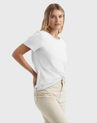 Hanes Women's Perfect-T Short Sleeve T-Shirt, White, Small