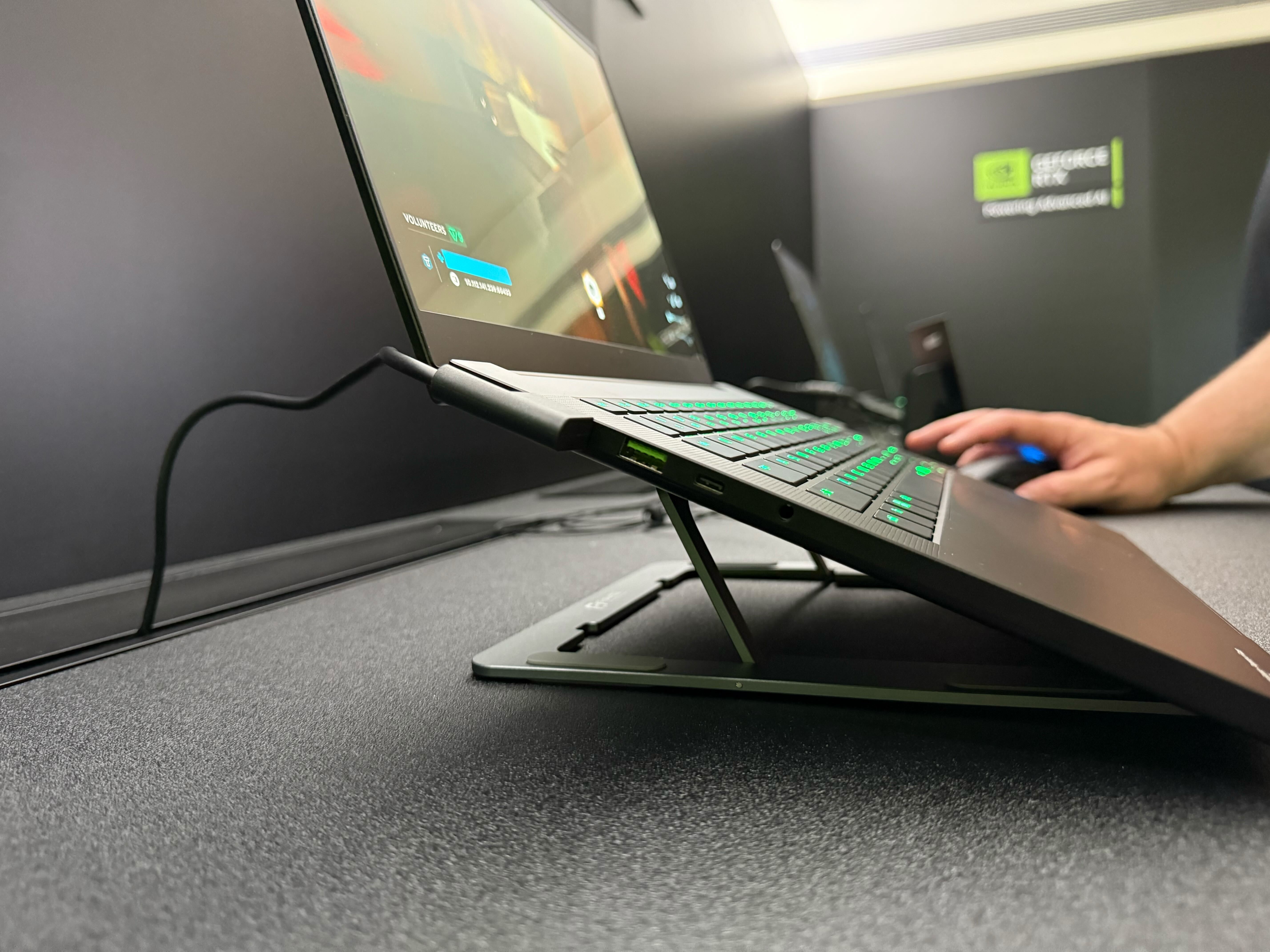 The Razer Blade 14 (2025) on display at the Nvidia press suite at Computex in Taipei.
