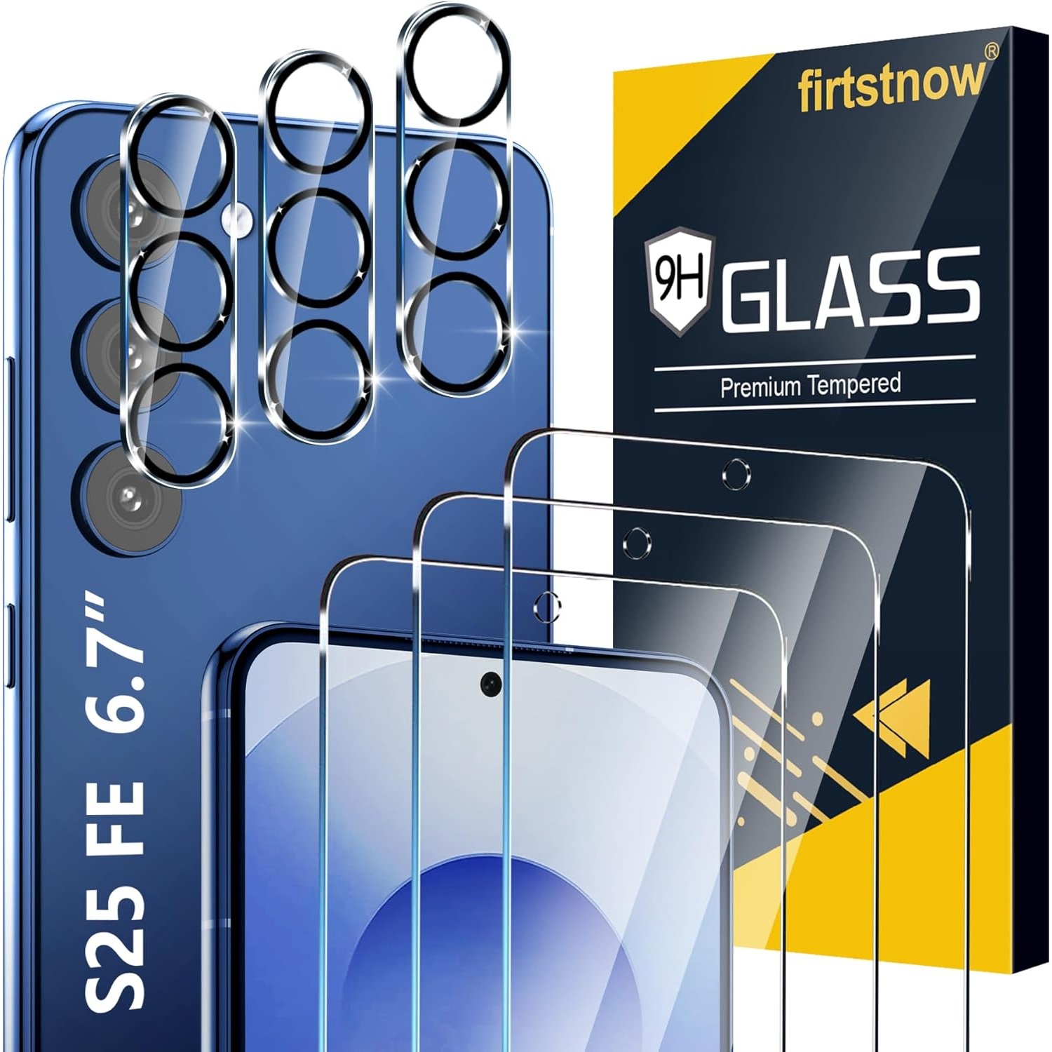 firtstnow 3 Pack Glass Screen Protector for Samsung Galaxy S25 FE