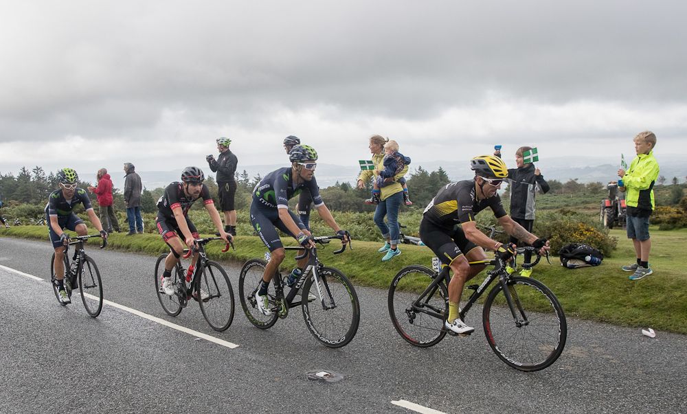 Riders make their way to the finish of stage 6 at the Tour of Britain