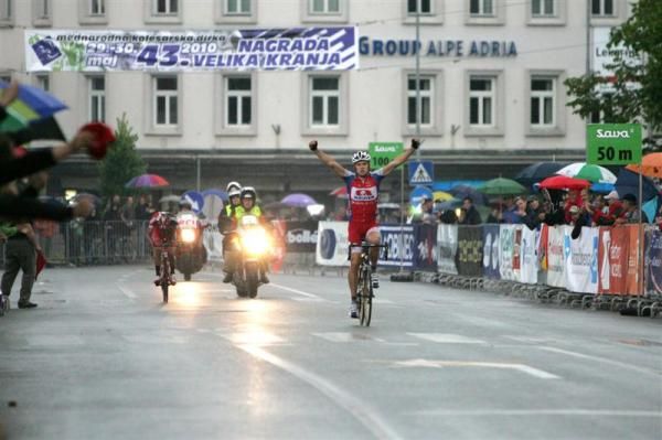 Matej Gnezda approaches the finish with the win in the bag.
