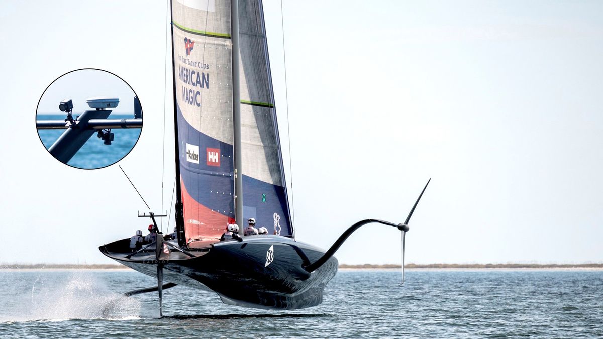 The NYYC American Magic’s on the open seas using Marshall cameras to analyze strategy and technique.