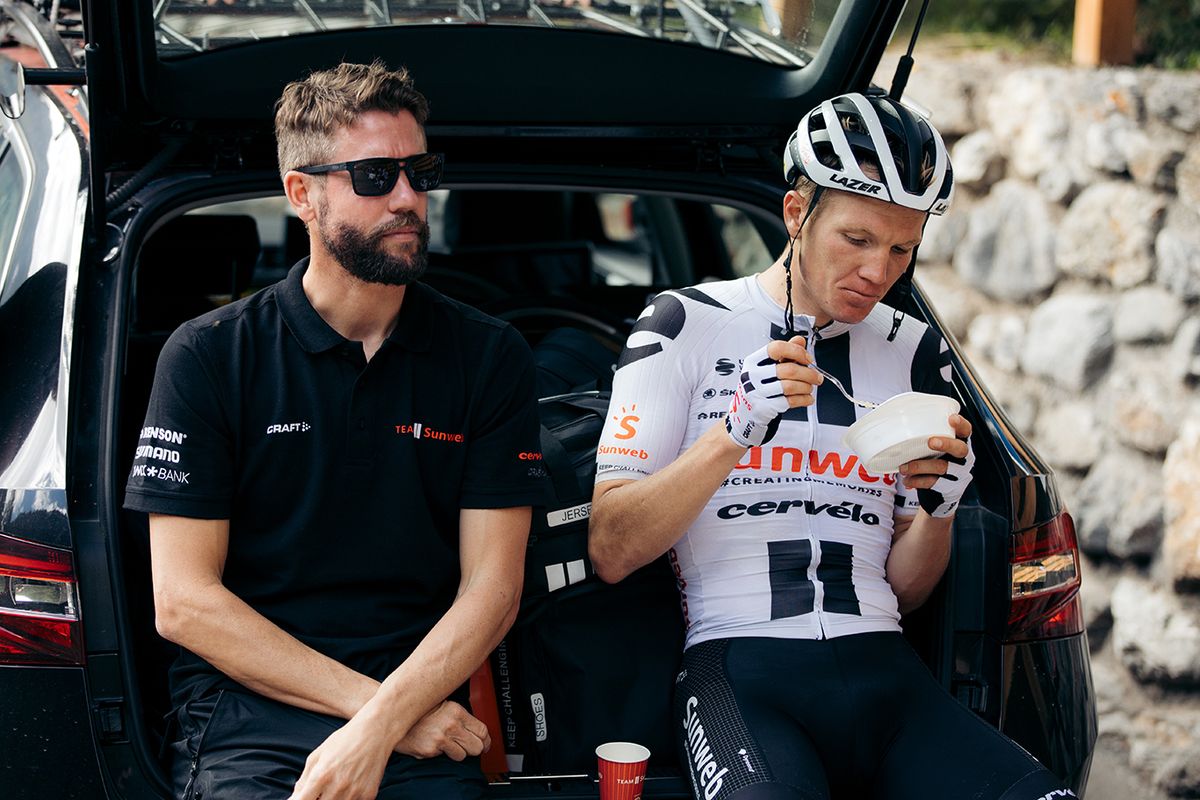 Team Sunweb training in K&uuml;htai, Austria in July after the coronavirus pandemic halted the road season