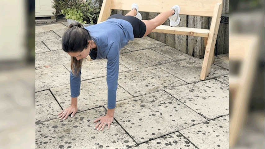 a video of writer Lucy doing shoulder taps