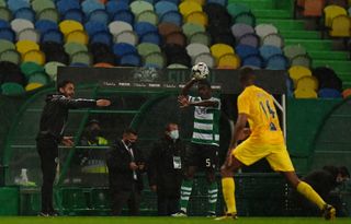 LISBON, PORTUGAL - FEBRUARY 20: Ruben Amorim of Sporting CP in action during the Liga NOS match between Sporting CP and Portimonense SC at Estadio Jose Alvalade on February 20, 2021 in Lisbon, Portugal. (Photo by Gualter Fatia/Getty Images) Manchester United target