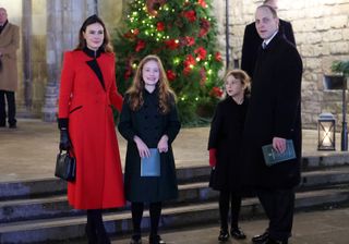 Sophie Winkleman and her family attend a carol concert at Westminster Abbey