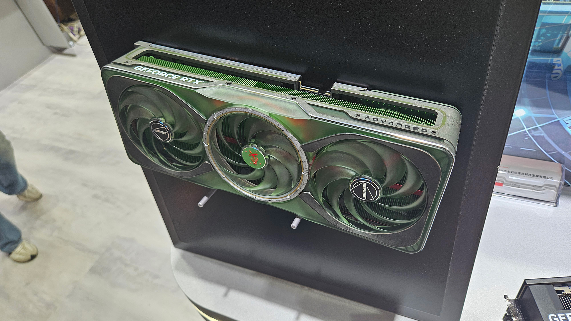A graphics card on display at Computex 2025