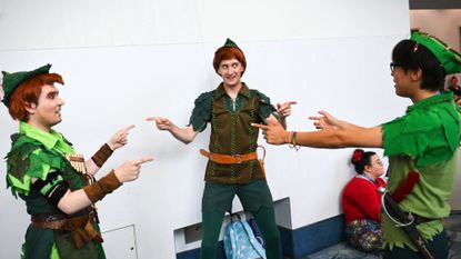 Attendees of Disney D23 Expo cosplay as Peter Pan