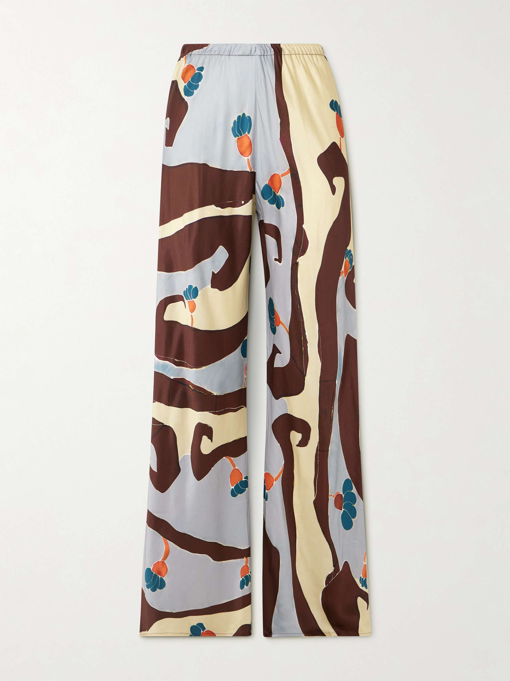 Karys Printed Satin Wide-Leg Pants