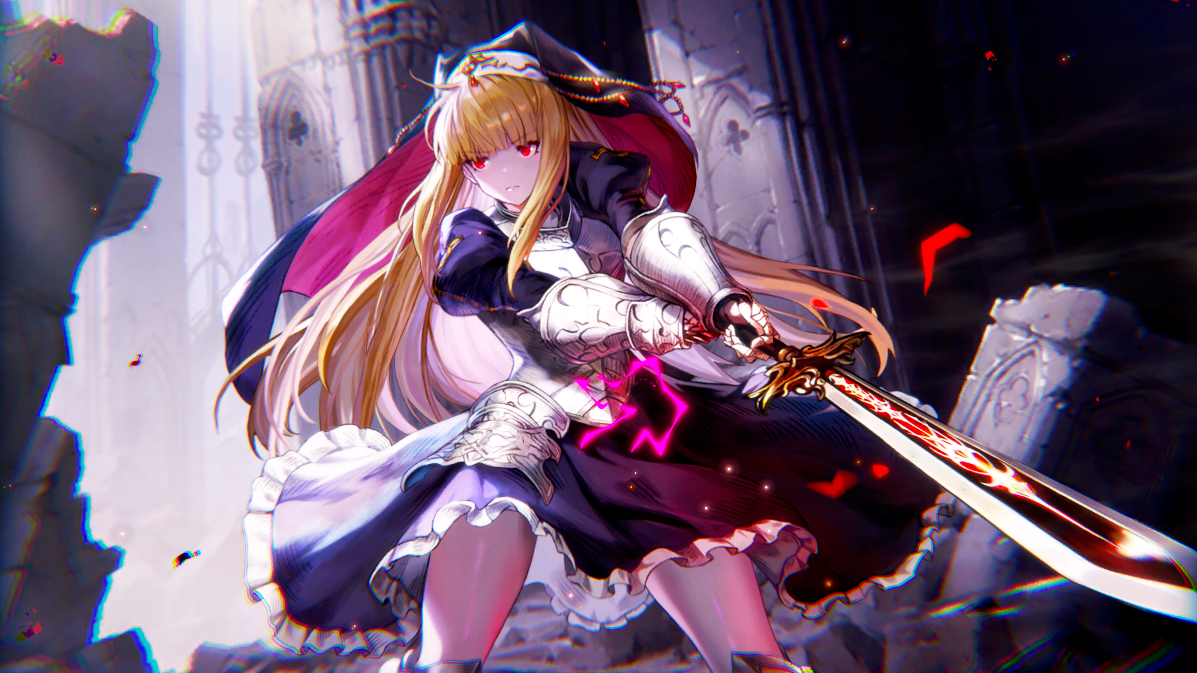 Woman in a skirt holding a sword from BrownDust 2