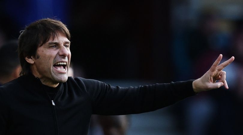 Tottenham manager Antonio Conte gestures during his side&#039;s 3-3 draw at Southampton in the Premier League in March 2023.