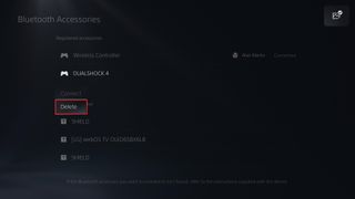 how to connect PS4 controller to PS5 — press delete