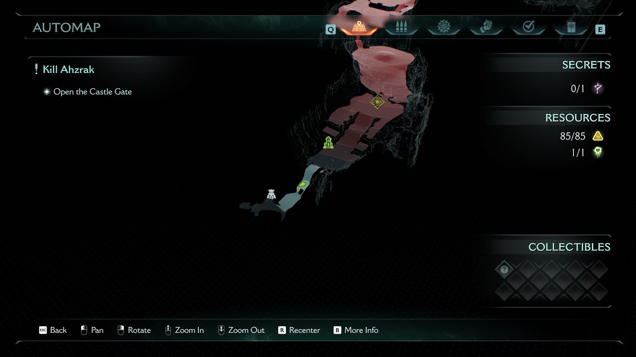 Doom: The Dark Ages Hellbreaker secret collectible - A map showing where to find the atlan toy collectible in this level.
