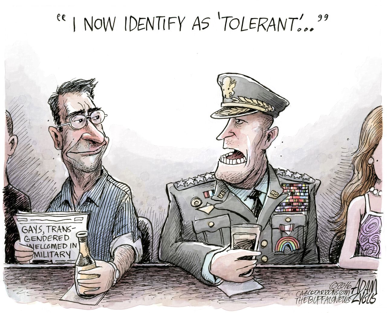 Editorial cartoon U.S. Military transgender ban lift