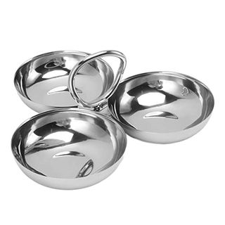 304 Stainless Steel Serving Plate, 3 in 1 Fruit Bowl Snack Plate, Reusable Dessert Plates, Fruit Plate for Fridge, Simple Snack Tray, Portable Serving Tray for Home Kitchen Party(mmol/l)