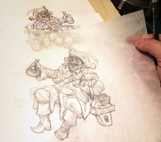 Sketching tips: a photo of a sketch done via tracing paper.