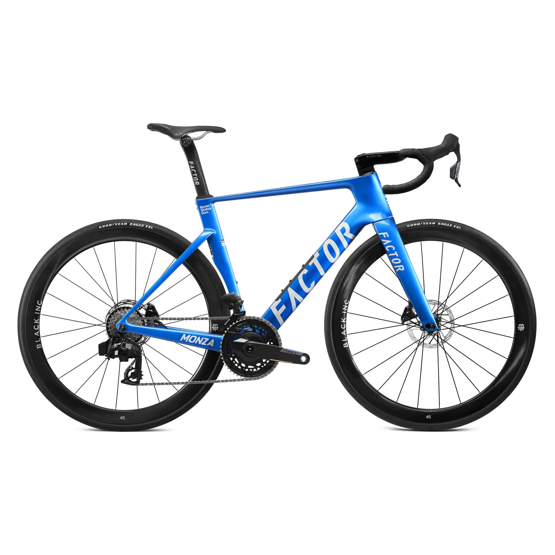 Factor Monzo SRAM Force aero bike in solar blue