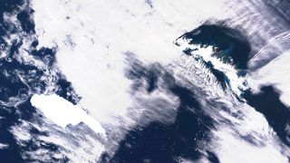 The iceberg as seen by the ESA's Copernicus Sentinel-3 satellite