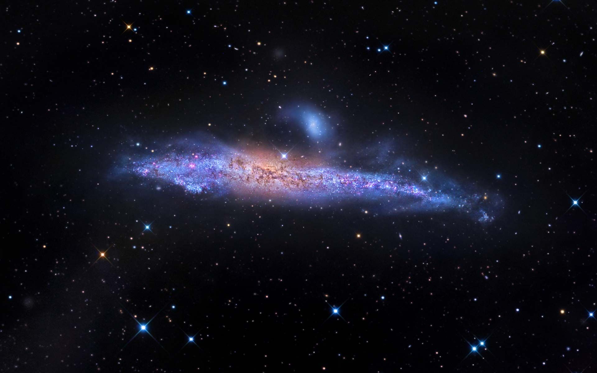 The Cosmic Whale and Its Galactic Neighbors Wallpaper | Space