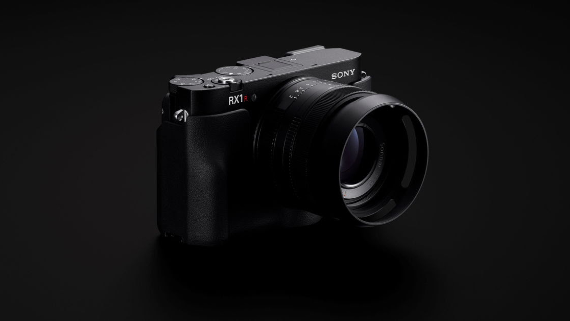 The Sony RX1R III on a black background