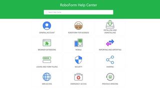 RoboForm's help centre