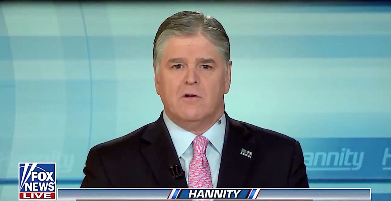 A bug crawls on Sean Hannity