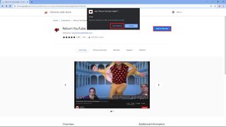 Image showing the Google Chrome Webstore on the Return YouTube Dislike extension page with 