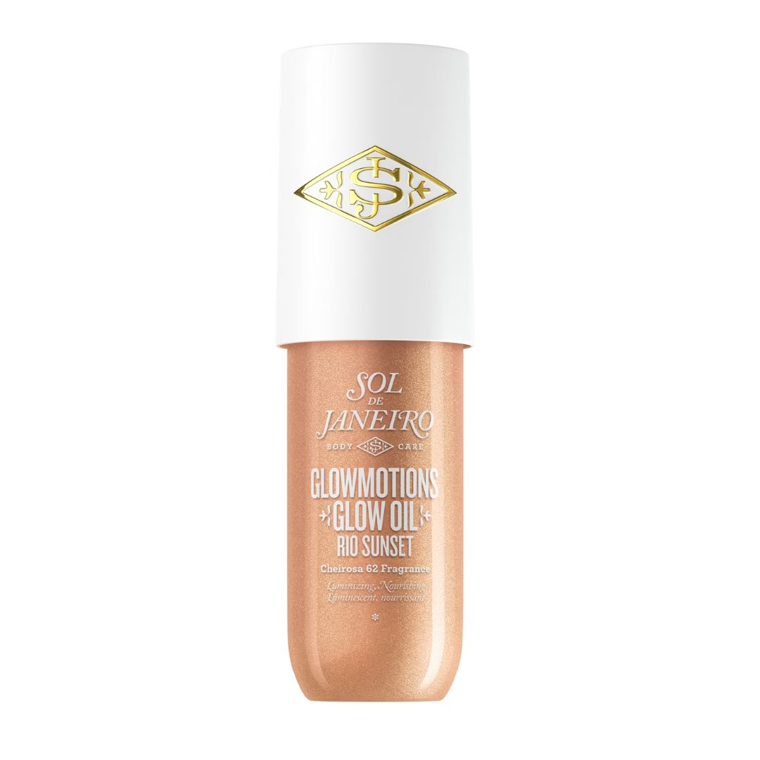 a packshot bottle of sol de janeiro glowmotions glow oil