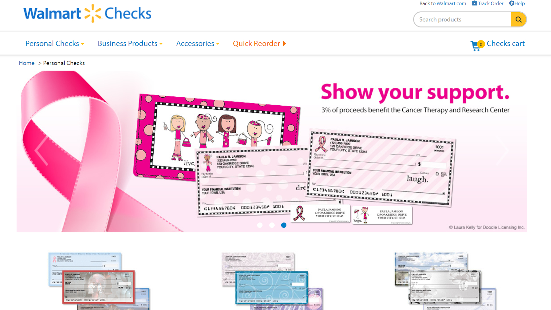 Walmart Checks offers eco-friendly checks