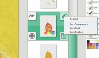 Paint textures freely with the Lock Layer Transparency options