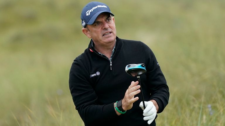 Paul McGinley competes in the 2021 Irish Legends