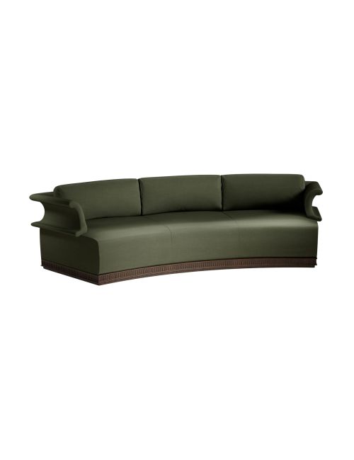 Vermont 3 Seater Curved Sofa &ndash; Prugna Cotton Satin