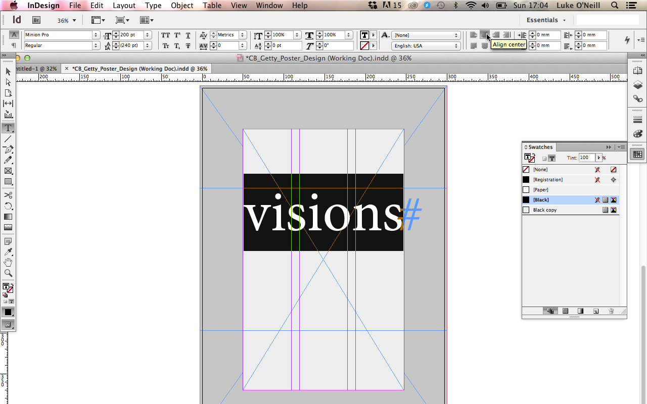Draw two rectangular shapes sticking to the bleed boundaries