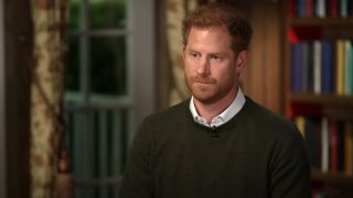 Prince Harry being interviewed on 60 Minutes