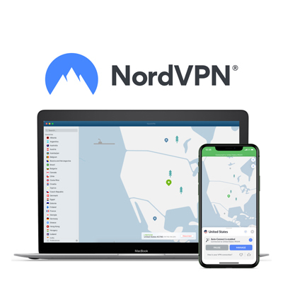 NordVPN VPN apps running on laptop and mobile