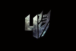 The new logo mixes the Transformers Decepticon logo with the number 4, representing the fourth movie in the current series