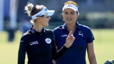 Nelly Korda and Lexi Thompson in conversation on the golf course