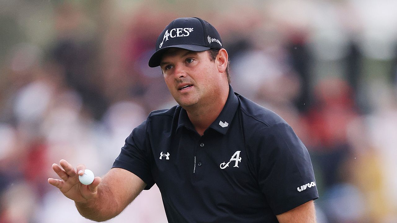 Patrick Reed waves to the crowd during his 2026 Dubai Desert Classic victory