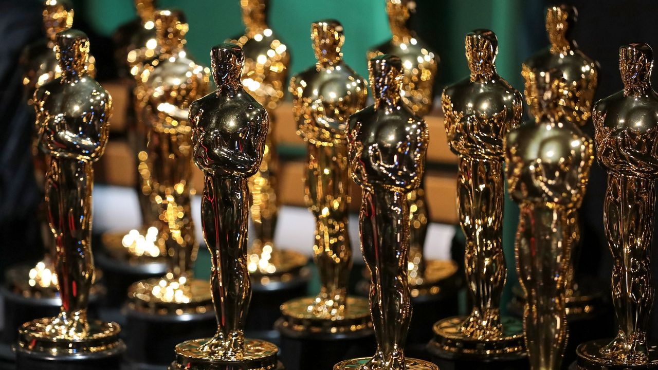 Oscar statuettes are seen backstage during the 95th Annual Academy Awards on March 12, 2023 in Hollywood, California