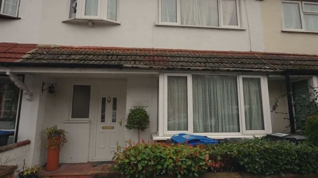 Before image of a house undergoing a renovation