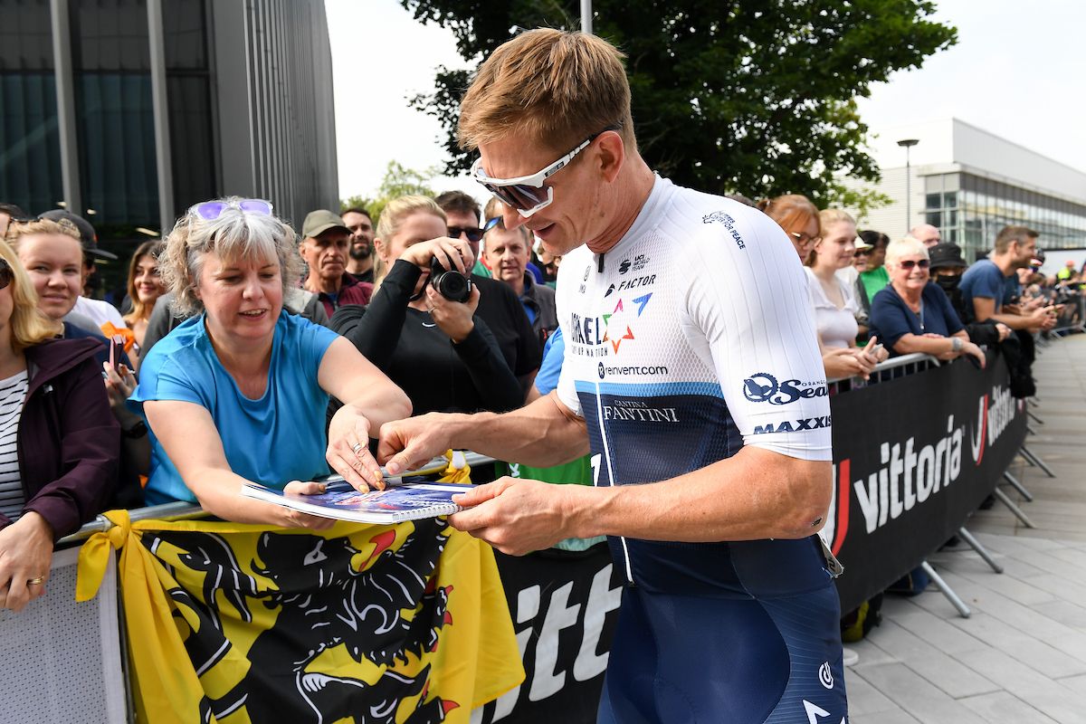 Picture by SWpix.com - 09/09/2021 - Cycling - AJ Bell Tour of Britain Stage 5 - Alderley Park to Warrington, England - Israel Start-Up Nation with fans