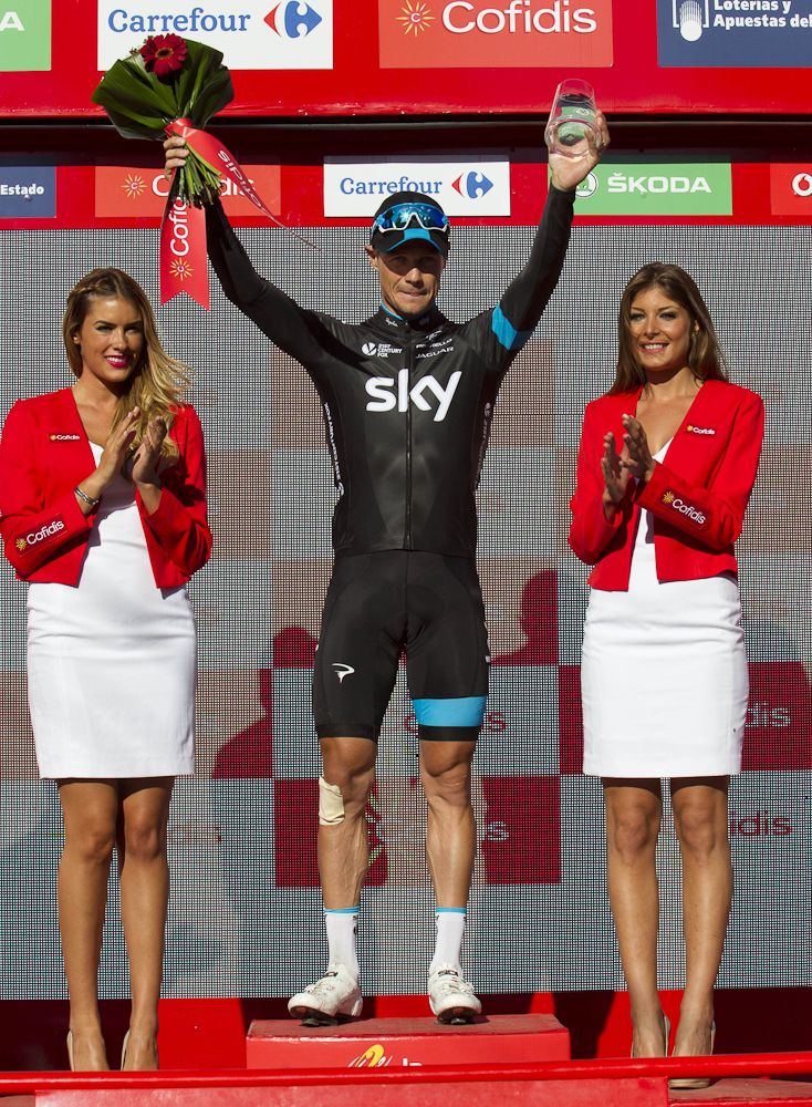 Nicloas Roche on the stage 18 podium.