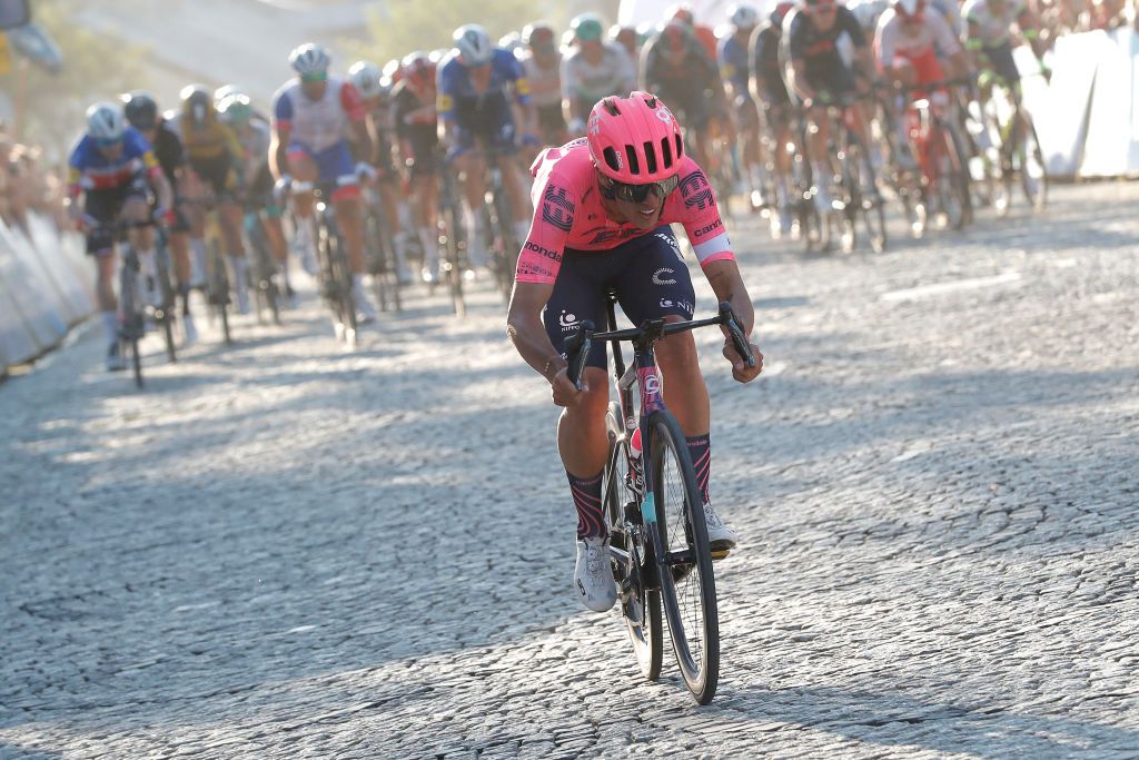 CHELM POLAND AUGUST 09 Daniel Arroyave Caas of Colombia and Team EF Education Nippo attacks in final kilometres during the 78th Tour de Pologne 2021 Stage 1 a 216km stage from Lublin to Chem 212m TourdePologne TDP2021 UCIWT on August 09 2021 in Chelm Poland Photo by Bas CzerwinskiGetty Images