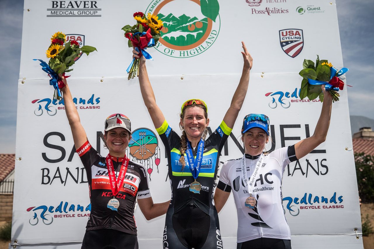 Lauren Stephens (Tibco) on the stage 3 podium